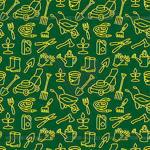 Gardening pattern - vector clipart