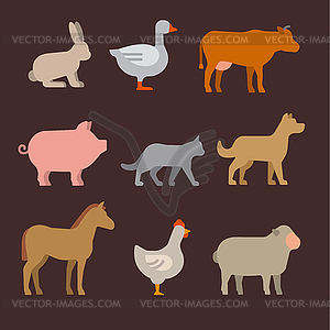 Farm animals icons - vector image