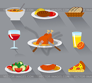 Значок блюдо - векторный клипарт / векторное изображение