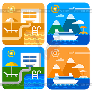 Cruise and hotel resort - vector EPS clipart