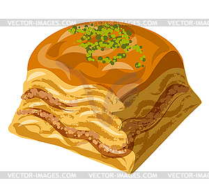 Sweet dessert baklava - stock vector clipart