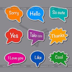 Colorful chat stickers - vector clipart