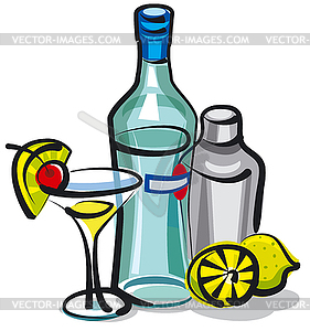 Martini bottle - vector clipart