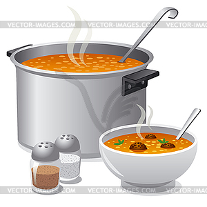 Hot soup - vector clip art