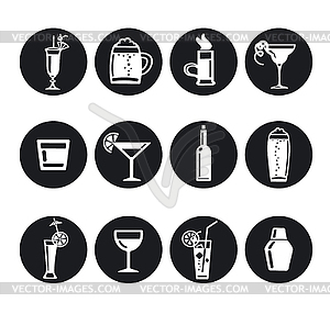 Alcohol drinks icons - vector image