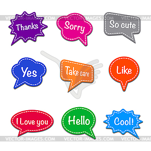 Colorful chat stickers - vector EPS clipart