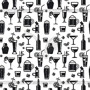 Alcohol drinks pattern - royalty-free vector image