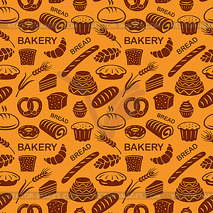 Bakery seamless pattern - vector image