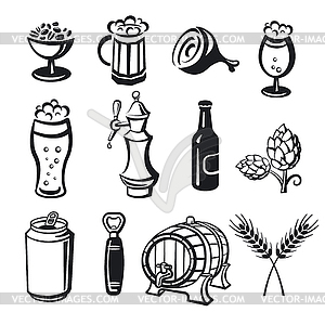Beer drinks icons - vector clipart