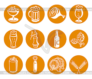 Beer drinks icons - vector image