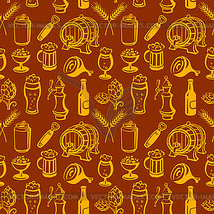 Beer seamless pattern - vector clip art