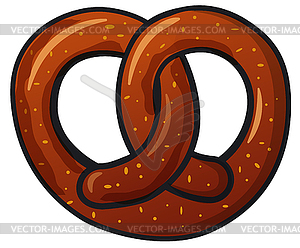 Baked pretzel - vector image