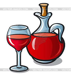 Red wine jar - vector clipart