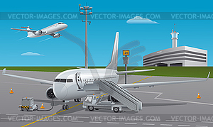 Jet passenger airplane - royalty-free vector clipart