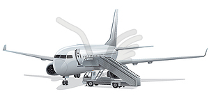 Jet passenger airplane - vector clip art