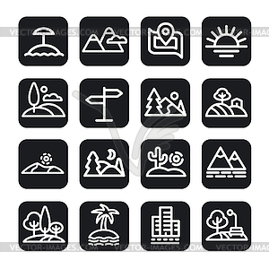 Nature icon set - vector clipart / vector image