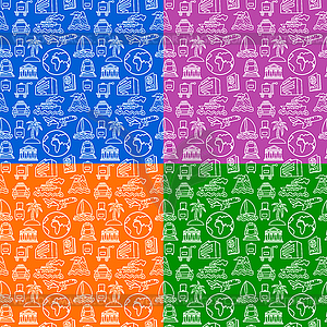 Travel seamless patterns - vector clipart