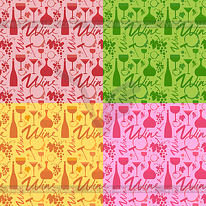 Wine seamless patterns - vector clip art