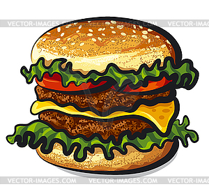 Hamburger sandwich - color vector clipart