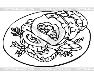 Pork roulade - vector clipart