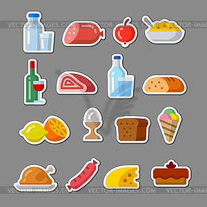 Food stickers - royalty-free vector image