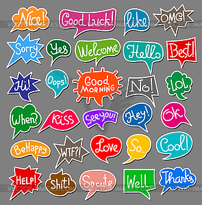 Bubbles speech stickers - vector image