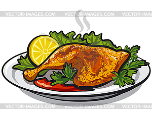 chicken leg piece clipart free