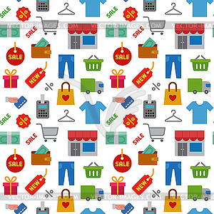 Shopping pattern - vector clip art