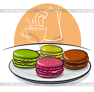 Colorful macarons - vector image