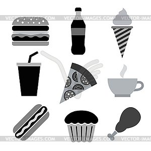 Fast food icons - vector image