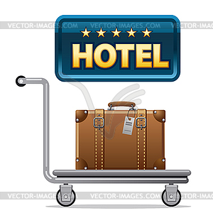 Luggage and hotel icon - vector image