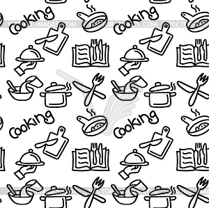 Cooking icons background - vector clipart