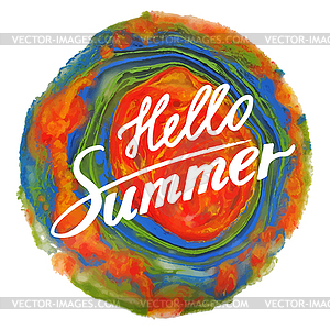 Hello Summer: рукописный текст вектор. - изображение в векторе / векторный клипарт
