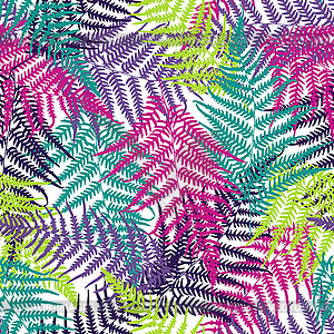 Fern frond seamless pattern - vector clip art