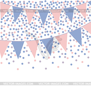 Rose quartz and serenity bunting background with - vector image
