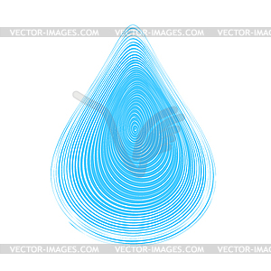 Blue abstract water drop - vector clip art