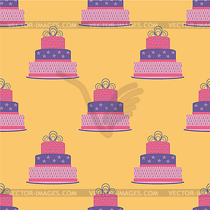 Birthday cake seamless pattern.  - vector image