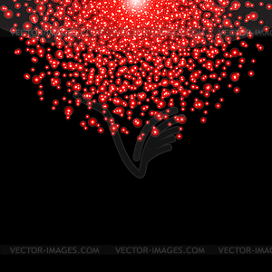 Falling glow red particles. Holiday, nightclub, - royalty-free vector clipart