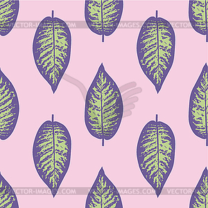 Dieffenbachia ultra violet tropical leaf seamless - vector clip art