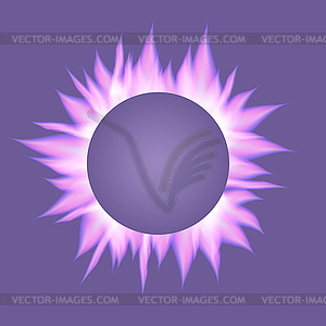 Banner with realistic ultra violet flames - vector clip art