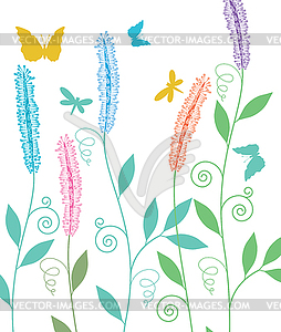 Background with spring flowers - vector image