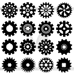 Collection of gear icons - vector clipart