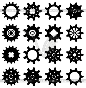 Collection of gear icons - vector clipart