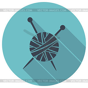 Yarn ball knit icon - vector image