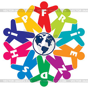 People friendship icon - vector clipart