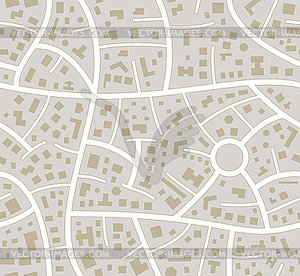 Seamless road city map - vector clipart