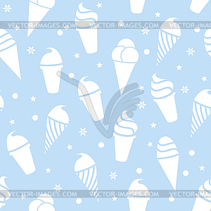 Seamless icecream pattern - vector clipart