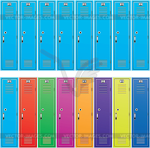 Background of colorful school lockers - vector clip art