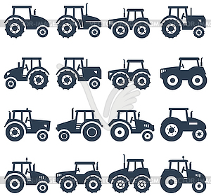 Icons of tractor - vector clip art