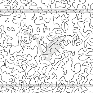 Abstract seamless map pattern with wavy lines - vector image